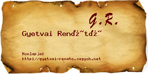 Gyetvai Renátó névjegykártya